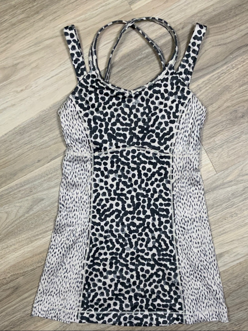 lululemon athletica Black and Cream Leopard Print Tank Top